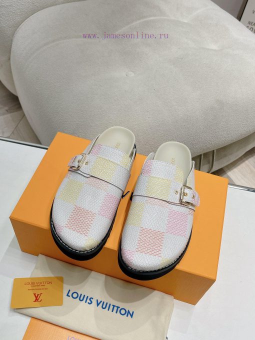 Cx Colorful Checkerboard Pattern New Half Slippers Winterbreak Comfert Flat SlippersThe leatqj6p0j0f