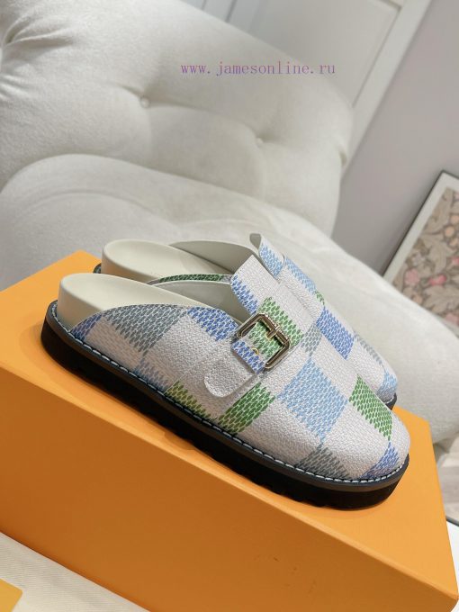 Cx Colorful Checkerboard Pattern New Half Slippers Winterbreak Comfert Flat SlippersThe leat91094szo - Image 3