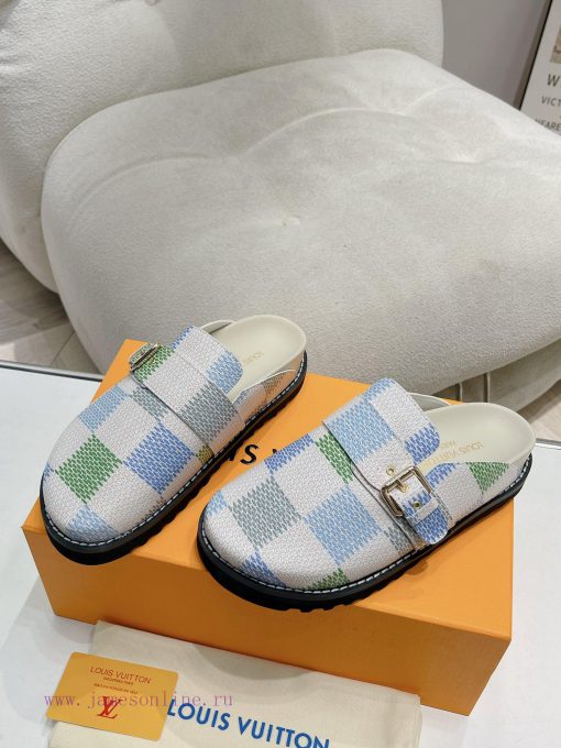 Cx Colorful Checkerboard Pattern New Half Slippers Winterbreak Comfert Flat SlippersThe leat91094szo - Image 4