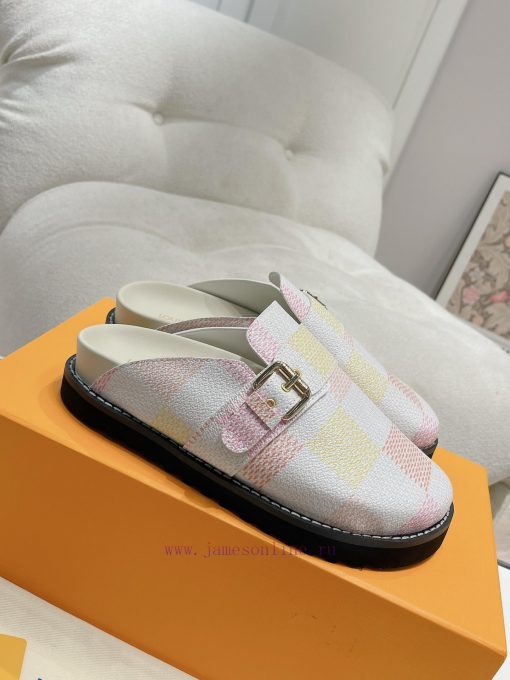 Cx Colorful Checkerboard Pattern New Half Slippers Winterbreak Comfert Flat SlippersThe leatqj6p0j0f - Image 3
