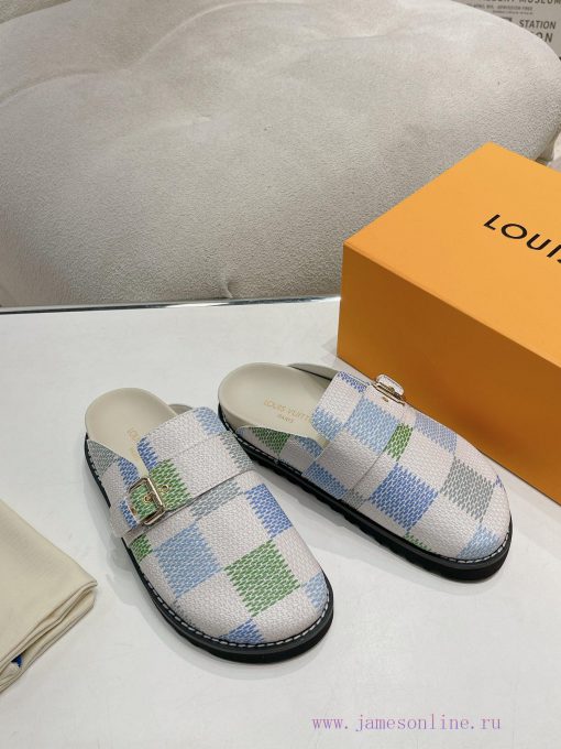 Cx Colorful Checkerboard Pattern New Half Slippers Winterbreak Comfert Flat SlippersThe leat91094szo - Image 5