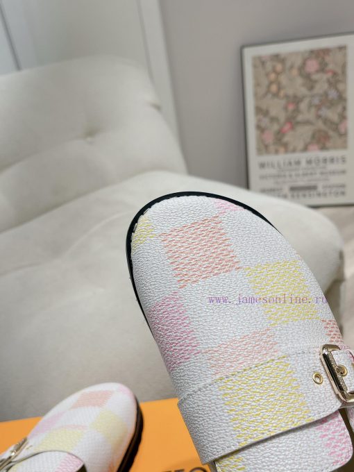 Cx Colorful Checkerboard Pattern New Half Slippers Winterbreak Comfert Flat SlippersThe leatqj6p0j0f - Image 8
