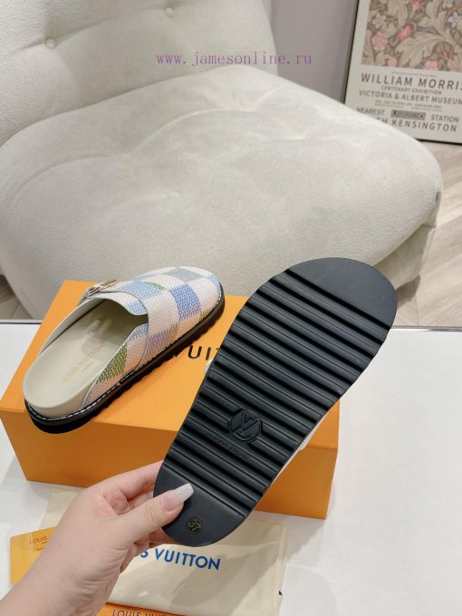 Cx Colorful Checkerboard Pattern New Half Slippers Winterbreak Comfert Flat SlippersThe leat91094szo - Image 10