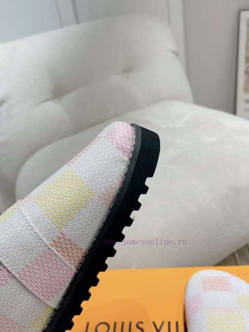 Cx Colorful Checkerboard Pattern New Half Slippers Winterbreak Comfert Flat SlippersThe leatqj6p0j0f - Image 10