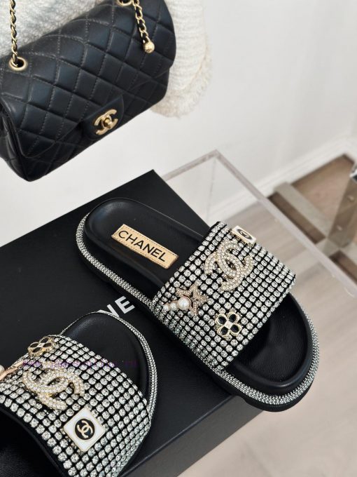Chanel | Chanel 24P New ProductSparkling rhinestone double C lazy slippersThe shoe upper is r8wmsxlv - Image 6