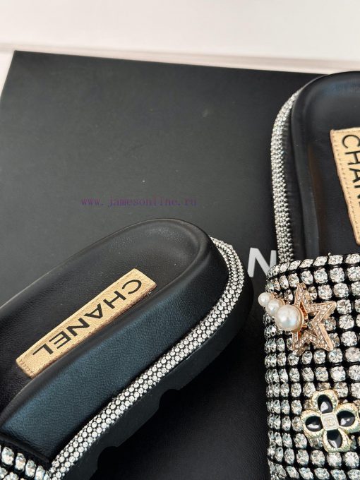 Chanel | Chanel 24P New ProductSparkling rhinestone double C lazy slippersThe shoe upper is r8wmsxlv - Image 7