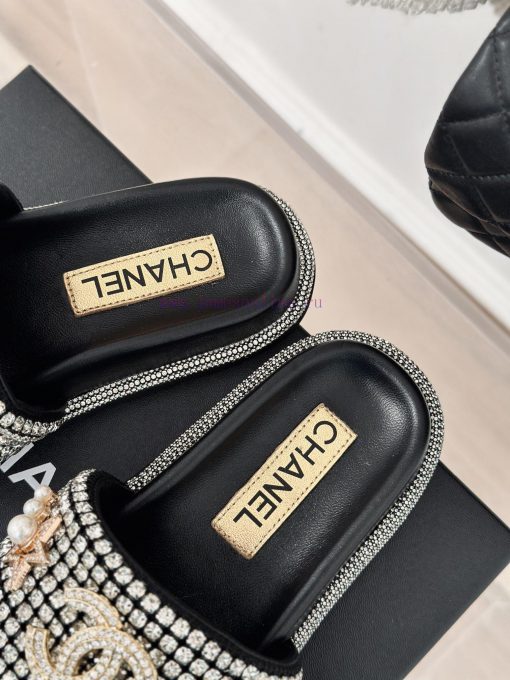 Chanel | Chanel 24P New ProductSparkling rhinestone double C lazy slippersThe shoe upper is r8wmsxlv - Image 9