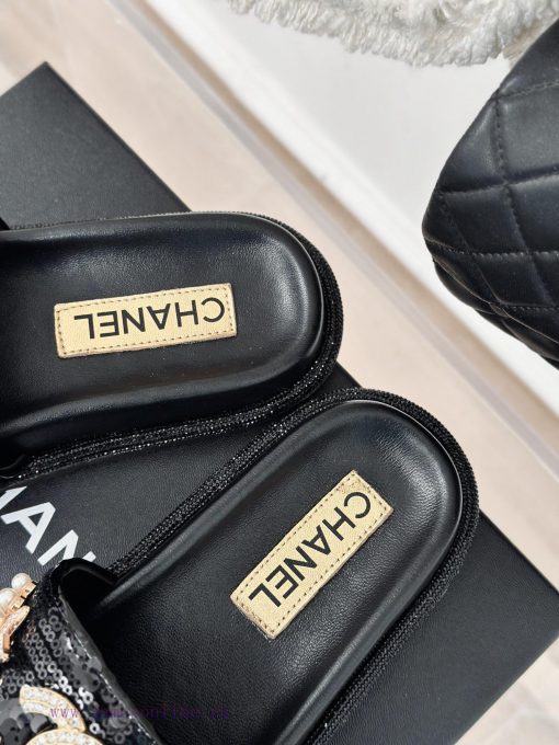 Chanel | Chanel 24P New ProductSparkling rhinestone double C lazy slippersThe shoe upper is 02e85nmj - Image 9