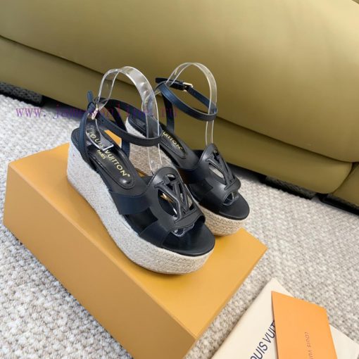 Loui * Vuitton * L ️ Donkey Home 🫧 24 New Product Thick Bottom Sponge Cake Straw SandalsHeig1fcoap5i