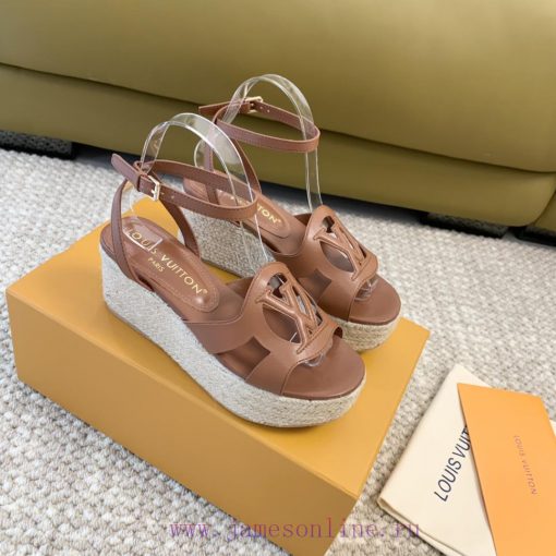 Loui * Vuitton * L ️ Donkey Home 🫧 24 New Product Thick Bottom Sponge Cake Straw SandalsHeiglgfz28qv