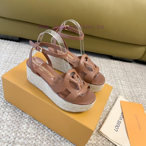 Loui * Vuitton * L ️ Donkey Home 🫧 24 New Product Thick Bottom Sponge Cake Straw SandalsHeiglgfz28qv - Image 2