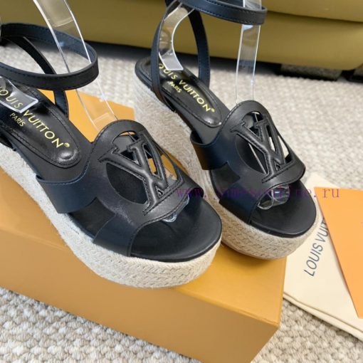 Loui * Vuitton * L ️ Donkey Home 🫧 24 New Product Thick Bottom Sponge Cake Straw SandalsHeig1fcoap5i - Image 8
