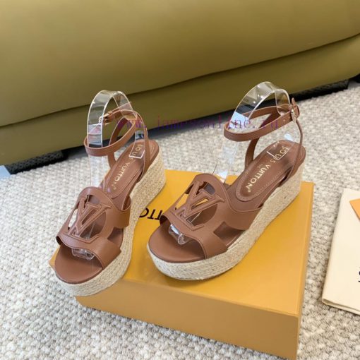 Loui * Vuitton * L ️ Donkey Home 🫧 24 New Product Thick Bottom Sponge Cake Straw SandalsHeiglgfz28qv - Image 4