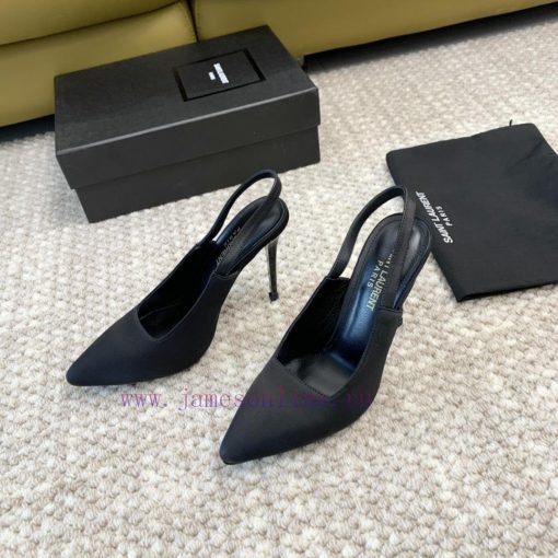 Saint Laurent YSL pointed silk high heels with 11cm painted heel at the back loopReal leathedo6ilsd2 - Image 3