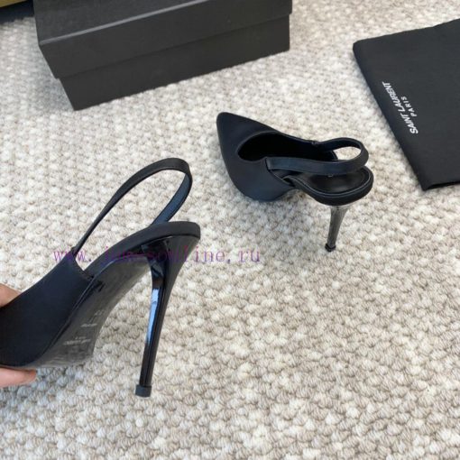 Saint Laurent YSL pointed silk high heels with 11cm painted heel at the back loopReal leathedo6ilsd2 - Image 7
