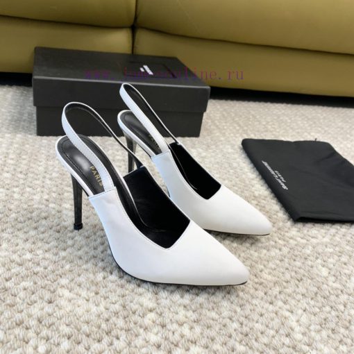 Saint Laurent YSL pointed silk high heels with 11cm painted heel at the back loopReal leathe4cw03wqw - Image 2