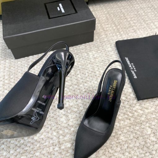 Saint Laurent YSL pointed silk high heels with 11cm painted heel at the back loopReal leathedo6ilsd2 - Image 9