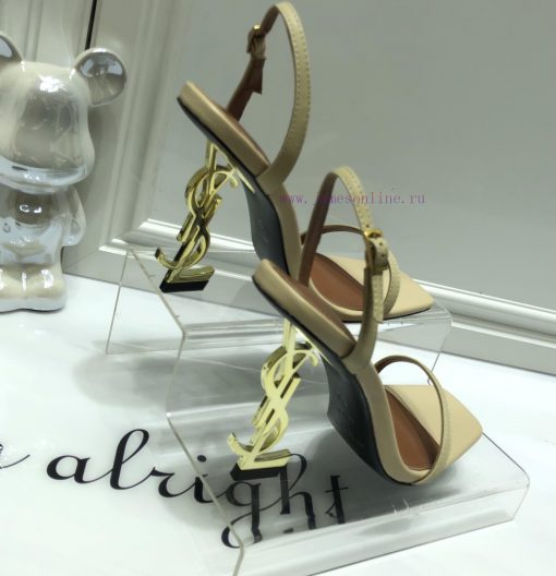 Saint Laurent 2024 new sandals with YSL letter logo heel and square toe, slim ankle strap torzv2w7ng - Image 8