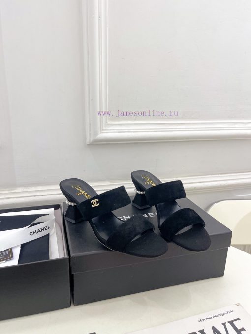 ️𝐂𝐇𝐀𝐍𝐄* 🦋 2024 Early Spring New Product Classic Pearl Heel Slippers Series Newly Released 〰Txw8kyvnb - Image 3