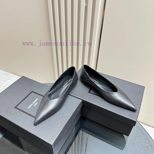 Saint Laurent leopard print satin sole with pointed toe and V-shaped upperShohuonapa leathern8dixufa - Image 4