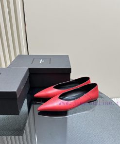 Saint Laurent leopard print satin sole with pointed toe and V-shaped upperShohuonapa leatherf324vwtz