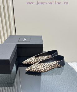 Saint Laurent leopard print satin sole with pointed toe and V-shaped upperShohuonapa leatherzfm8y9v7