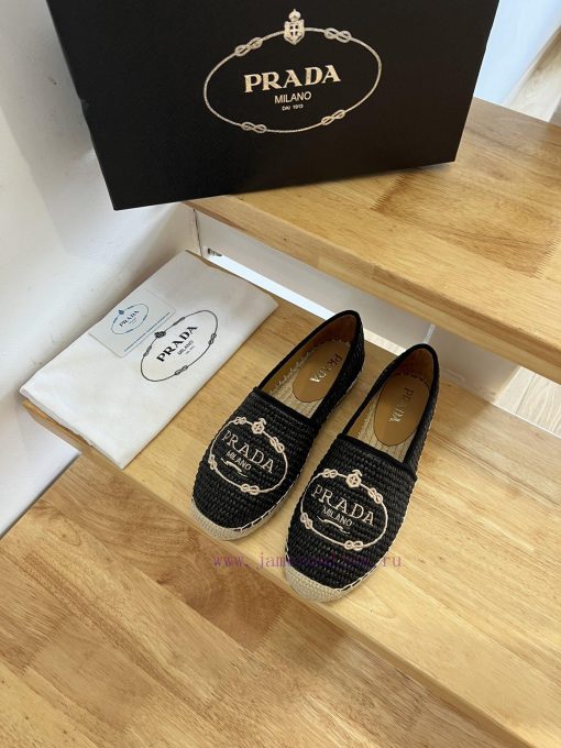 Prada/Prada 24ss Early Autumn, this grass woven shoe is equipped with a soft grass woven fabhht8jj2e