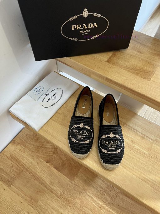 Prada/Prada 24ss Early Autumn, this grass woven shoe is equipped with a soft grass woven fabhht8jj2e - Image 3