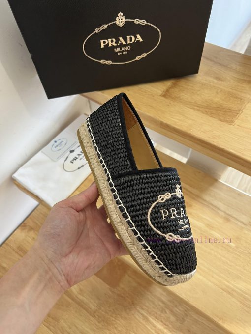 Prada/Prada 24ss Early Autumn, this grass woven shoe is equipped with a soft grass woven fabhht8jj2e - Image 5