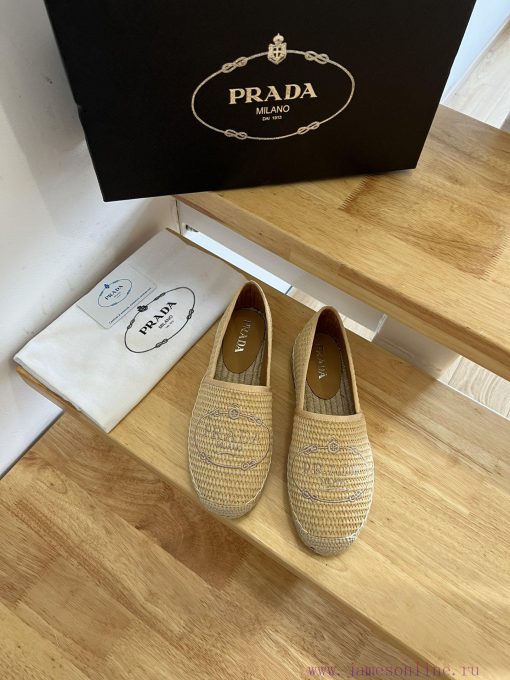 Prada/Prada 24ss Early Autumn, this grass woven shoe is equipped with a soft grass woven fab2594c8wf - Image 3