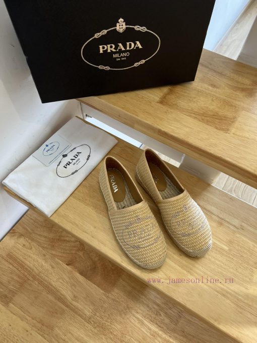 Prada/Prada 24ss Early Autumn, this grass woven shoe is equipped with a soft grass woven fab2594c8wf - Image 4