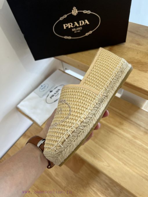 Prada/Prada 24ss Early Autumn, this grass woven shoe is equipped with a soft grass woven fab2594c8wf - Image 8