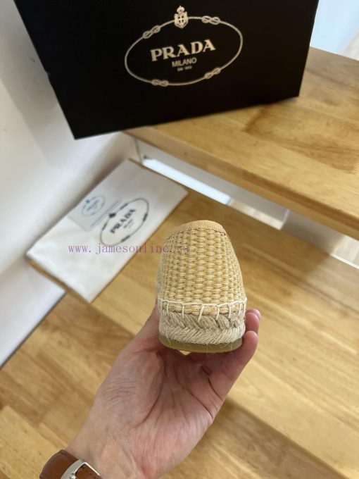 Prada/Prada 24ss Early Autumn, this grass woven shoe is equipped with a soft grass woven fab2594c8wf - Image 9