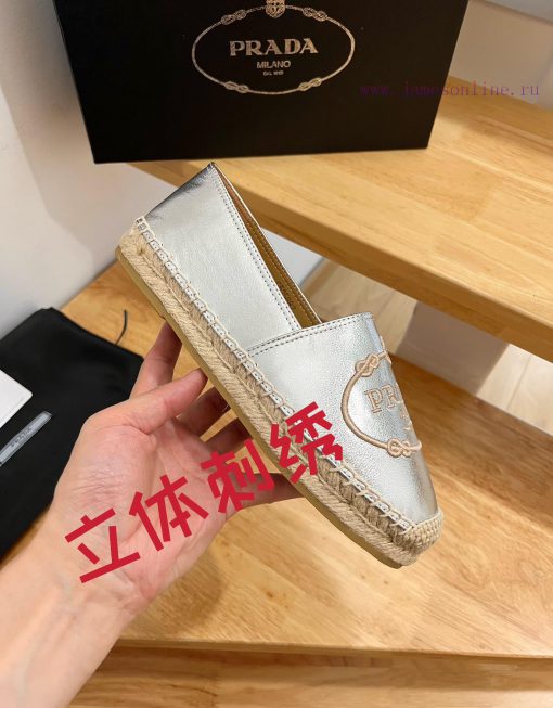 Prada/Prada 2024 early spring leather woven shoes, this woven shoe is equipped with a soft sokzuaqd3 - Image 3