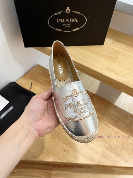 Prada/Prada 2024 early spring leather woven shoes, this woven shoe is equipped with a soft sokzuaqd3 - Image 4