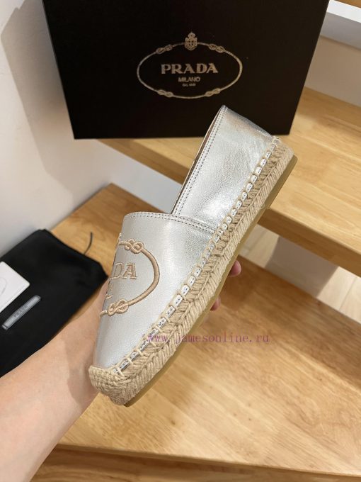 Prada/Prada 2024 early spring leather woven shoes, this woven shoe is equipped with a soft sokzuaqd3 - Image 5
