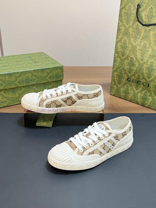 Gucci 2024 early spring new GG canvas shoes couple style interlocking double G embroidery sp8cefp51u