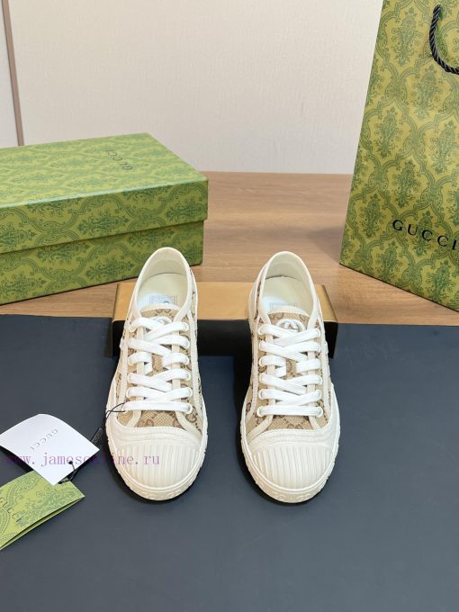 Gucci 2024 early spring new GG canvas shoes couple style interlocking double G embroidery sp8cefp51u - Image 3
