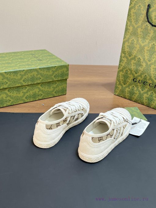 Gucci 2024 early spring new GG canvas shoes couple style interlocking double G embroidery sp8cefp51u - Image 9