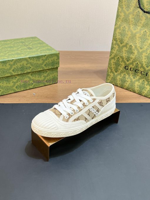 Gucci 2024 early spring new GG canvas shoes couple style interlocking double G embroidery sp8cefp51u - Image 10