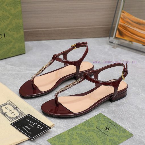 GUCCI 2024 Summer New Sandals ️ Toe Clip ️ Classic Logo Chain BuckleGucci's latest bestselle11pi4zqs