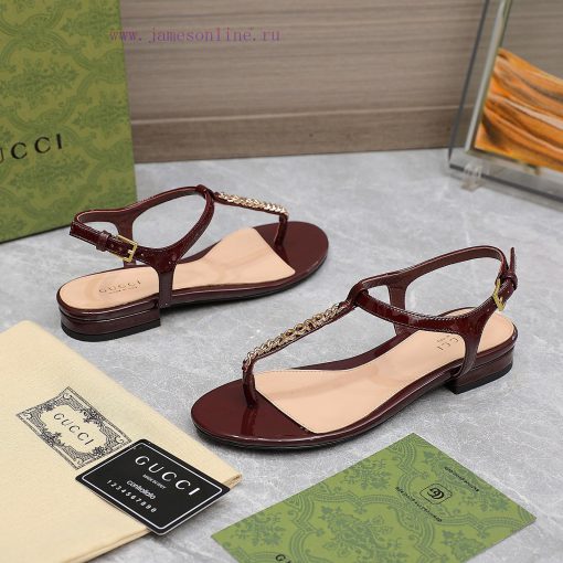 GUCCI 2024 Summer New Sandals ️ Toe Clip ️ Classic Logo Chain BuckleGucci's latest bestselle11pi4zqs - Image 10