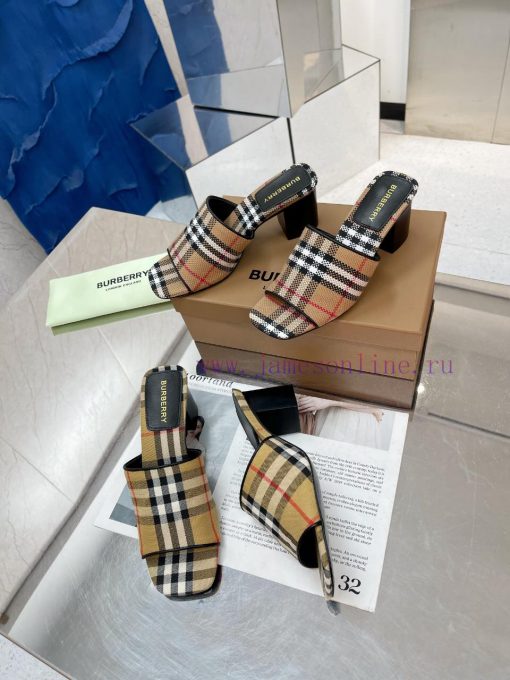 New Product Launch ️ Burberry Thick Heels and Flat Slippers Channel Goods Vulcanized One Stem6ekimqm