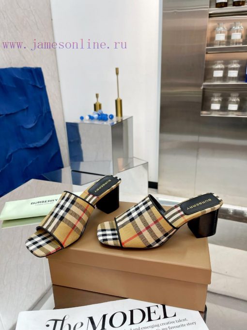 New Product Launch ️ Burberry Thick Heels and Flat Slippers Channel Goods Vulcanized One Stem6ekimqm - Image 4