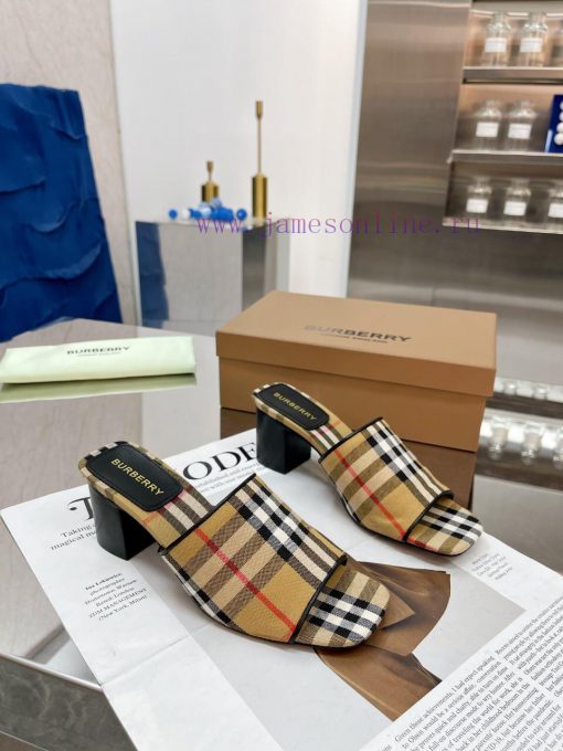 New Product Launch ️ Burberry Thick Heels and Flat Slippers Channel Goods Vulcanized One Stem6ekimqm - Image 5