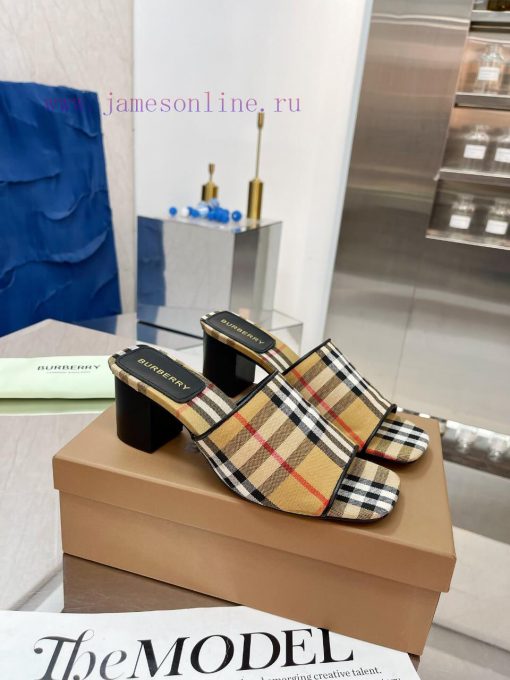 New Product Launch ️ Burberry Thick Heels and Flat Slippers Channel Goods Vulcanized One Stem6ekimqm - Image 6