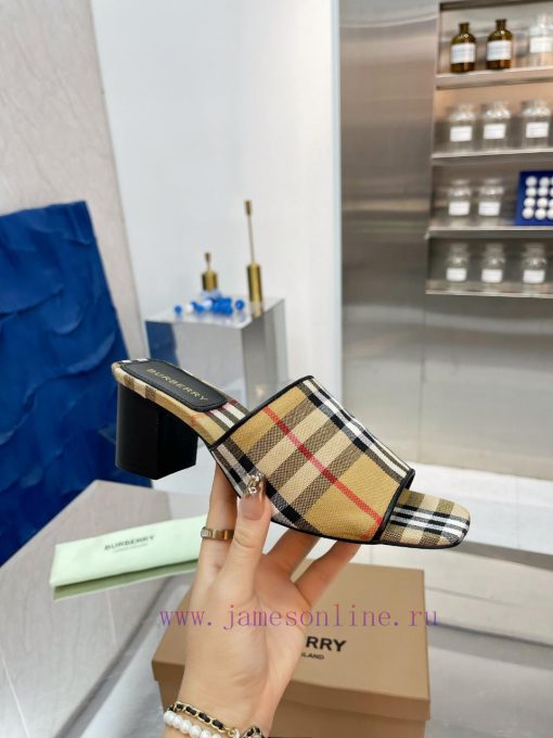 New Product Launch ️ Burberry Thick Heels and Flat Slippers Channel Goods Vulcanized One Stem6ekimqm - Image 8