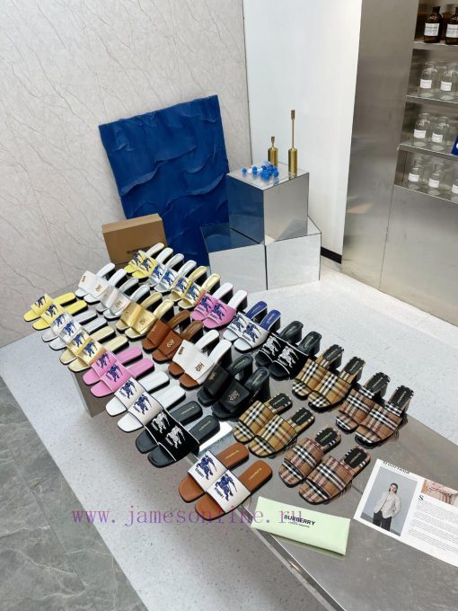 New Product Launch ️ Burberry Thick Heels and Flat Slippers Channel Goods Vulcanized One Stem6ekimqm - Image 10