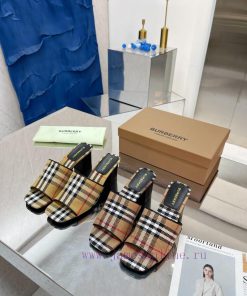 New Product Launch ️ Burberry Thick Heels and Flat Slippers Channel Goods Vulcanized One Ste3mejwi2s