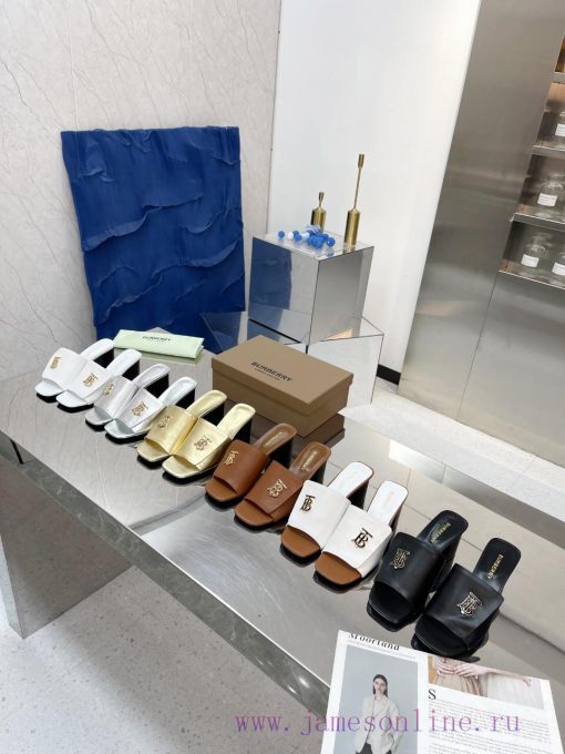 New Product Launch ️ Burberry Thick Heels and Flat Slippers Channel Goods Vulcanized One Stewte0683c - Image 8